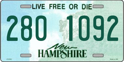 NH license plate 2801092