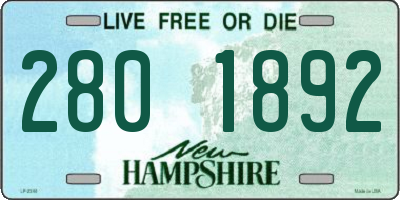 NH license plate 2801892