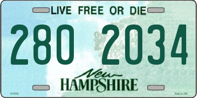 NH license plate 2802034