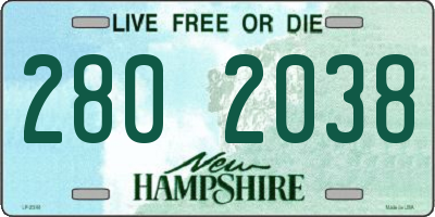 NH license plate 2802038