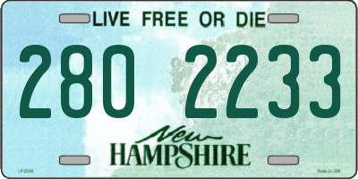 NH license plate 2802233