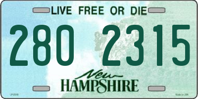 NH license plate 2802315