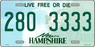 NH license plate 2803333