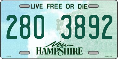 NH license plate 2803892
