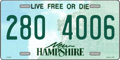 NH license plate 2804006