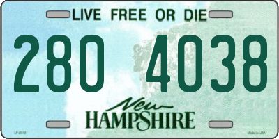 NH license plate 2804038