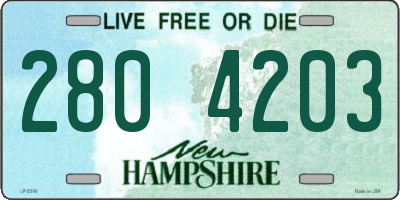 NH license plate 2804203