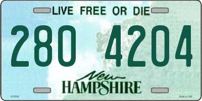 NH license plate 2804204