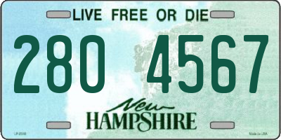 NH license plate 2804567