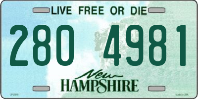 NH license plate 2804981