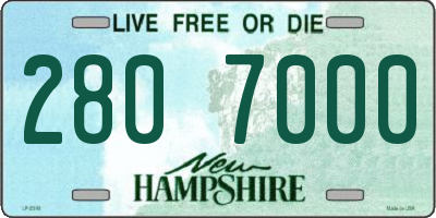 NH license plate 2807000