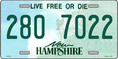 NH license plate 2807022
