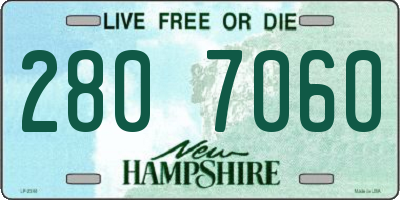 NH license plate 2807060