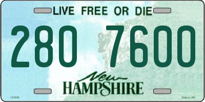 NH license plate 2807600