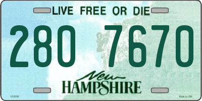 NH license plate 2807670