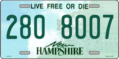 NH license plate 2808007