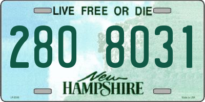 NH license plate 2808031