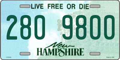 NH license plate 2809800