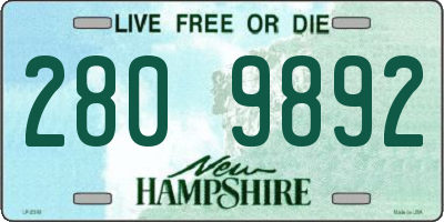 NH license plate 2809892