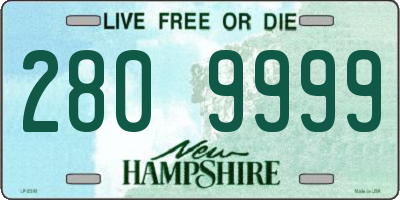 NH license plate 2809999