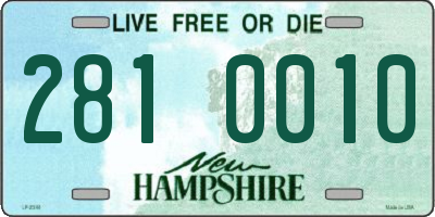 NH license plate 2810010