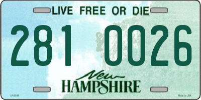 NH license plate 2810026