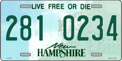 NH license plate 2810234