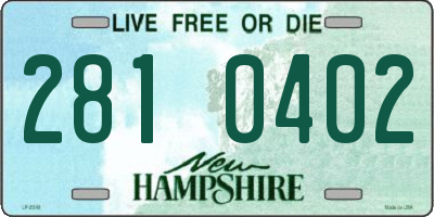 NH license plate 2810402
