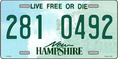NH license plate 2810492