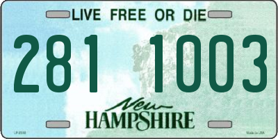 NH license plate 2811003