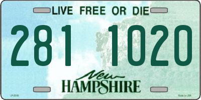 NH license plate 2811020