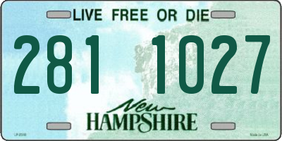 NH license plate 2811027