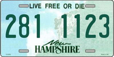 NH license plate 2811123
