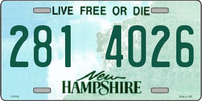 NH license plate 2814026