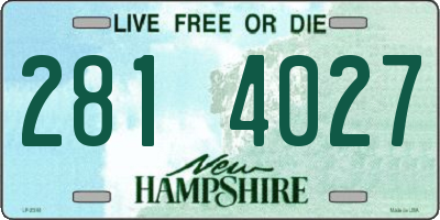 NH license plate 2814027