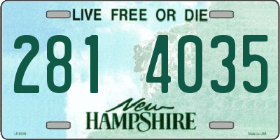 NH license plate 2814035