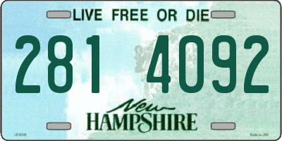 NH license plate 2814092