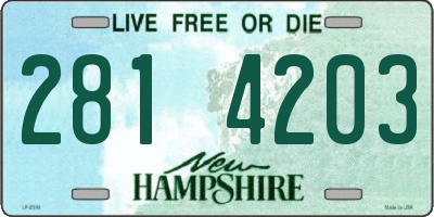 NH license plate 2814203