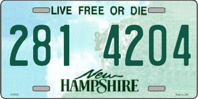 NH license plate 2814204