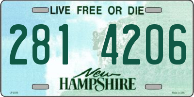 NH license plate 2814206