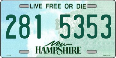 NH license plate 2815353