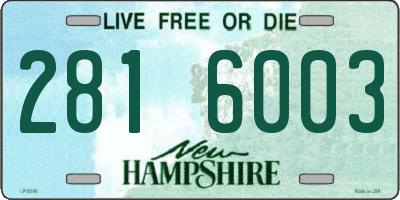 NH license plate 2816003