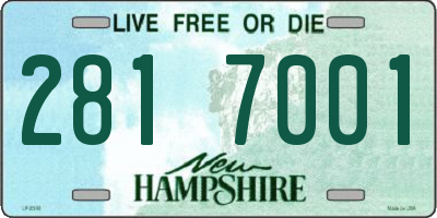 NH license plate 2817001