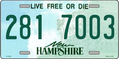 NH license plate 2817003