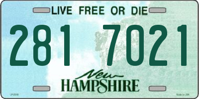 NH license plate 2817021