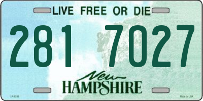 NH license plate 2817027