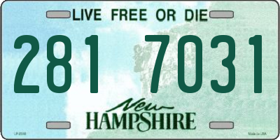 NH license plate 2817031
