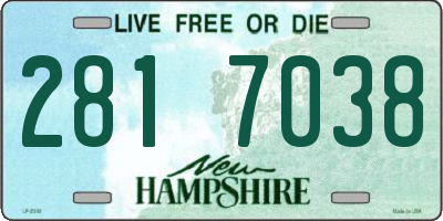 NH license plate 2817038