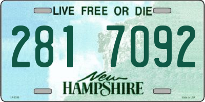 NH license plate 2817092