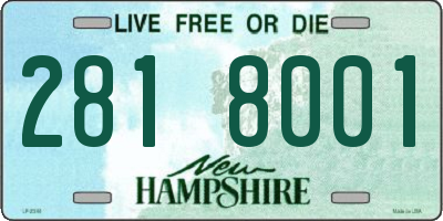NH license plate 2818001